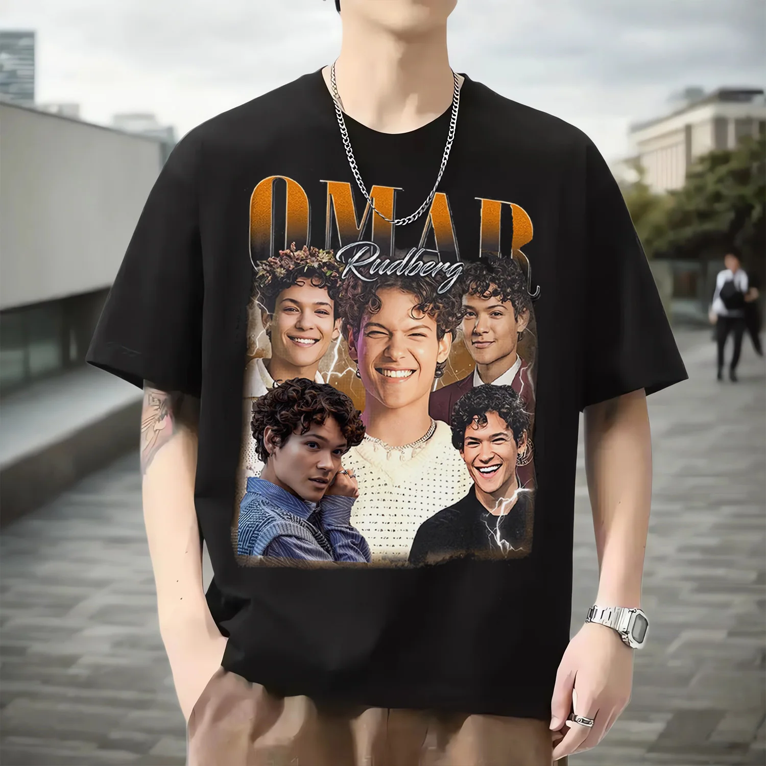 Футболка Omar Rudberg, винтажная рубашка с принтом на заказ, нейтральная уличная одежда с круглым вырезом, топ из 100% хлопка с короткими рукавами, Харадзюку