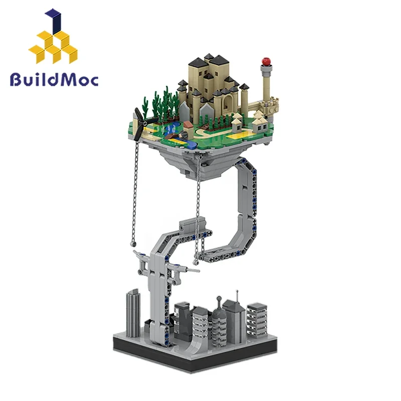 

BuildMOC Castle in the Sky Замок Космический корабль Скульптуры Подвесные гравитационные строительные блоки Динамическая физика Баланс кирпичей Игрушки для детей