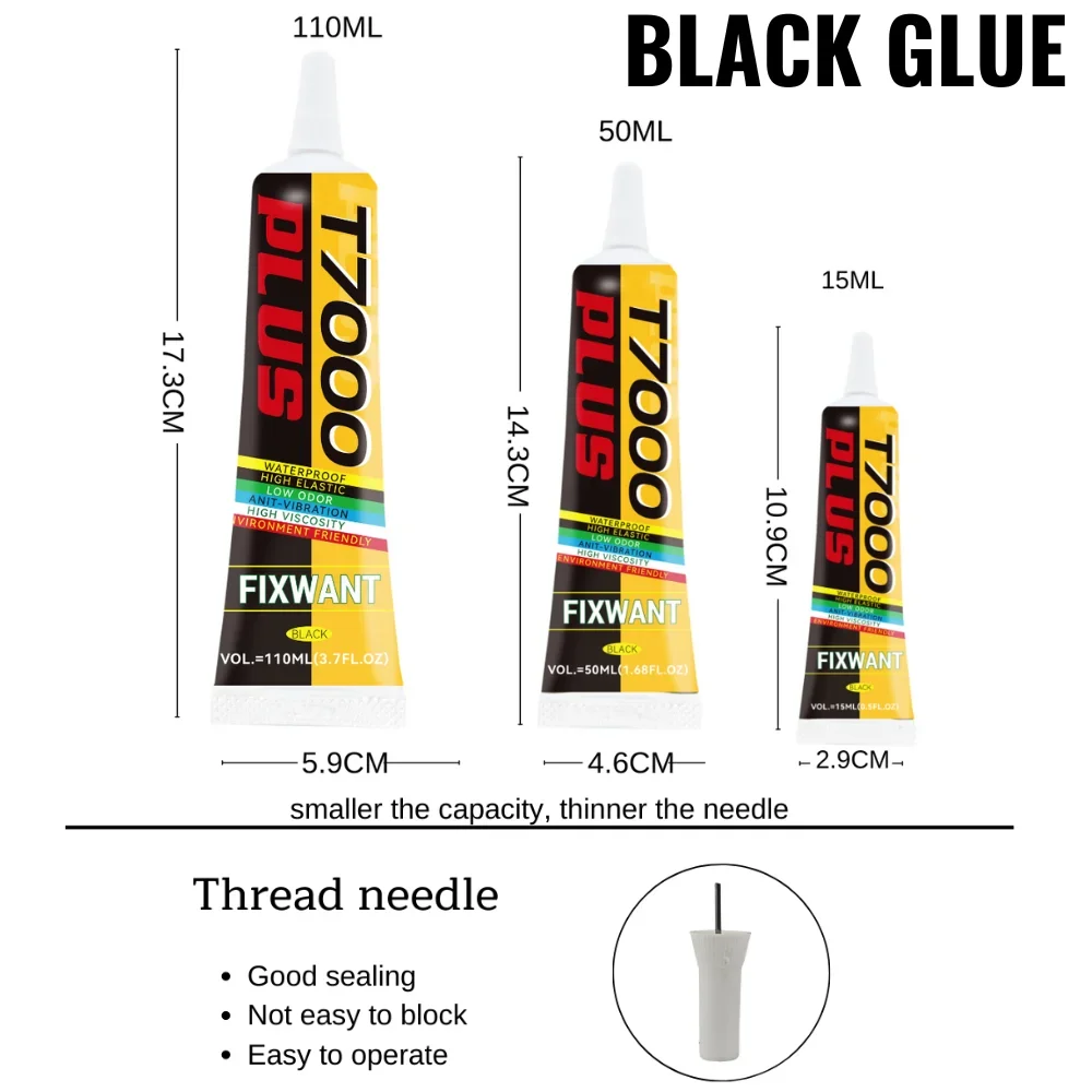 Black Glue Universal Glass Plastic DIY Loud Speaker Glue Cellphone Repair Adhesive With Precision Applicator 15/50/110ML