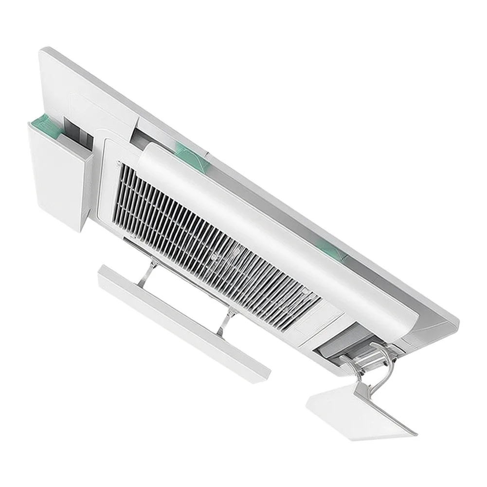 Ceiling AC Airflow Controller with Clip-On Mounting for Standard Drop Ceiling Diffusers Without Screws or Tape