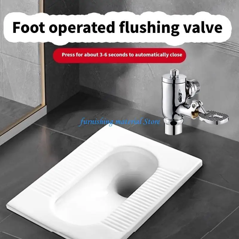 Y5GD Brass Pedal Type Squat Toilet Flush Valves Bathroom Toilet Delay Flush Valves Foot Pedal Toilet Stool Valves Switches