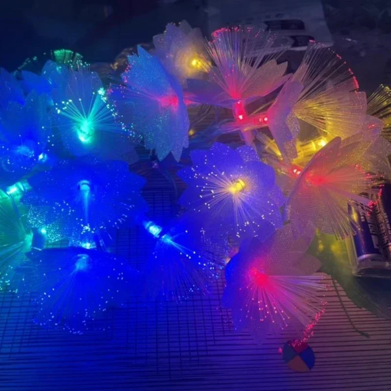 10/20/40 LEDFiber Optic Fairy Light Battery-operated Garland Decoration Party New Year's Decor Artificial Flowers Festoon Lights