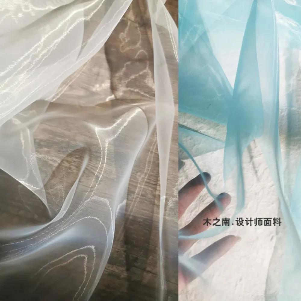 

Зашифрованная водная легкая ткань из органзы, прозрачное тонкое свадебное платье, верхняя одежда, головной убор ханьфу, дизайнерская одежда, ткань для шитья своими руками