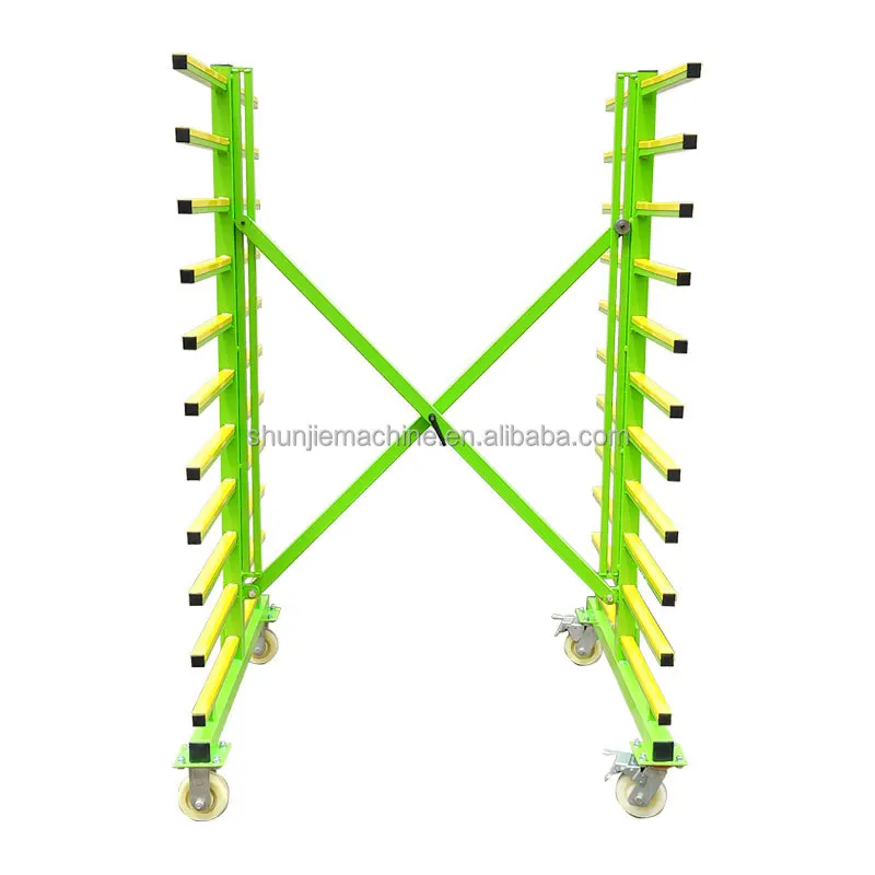 1560 Mm Length With 4 Wheels Foldable Double Side Material Rack
