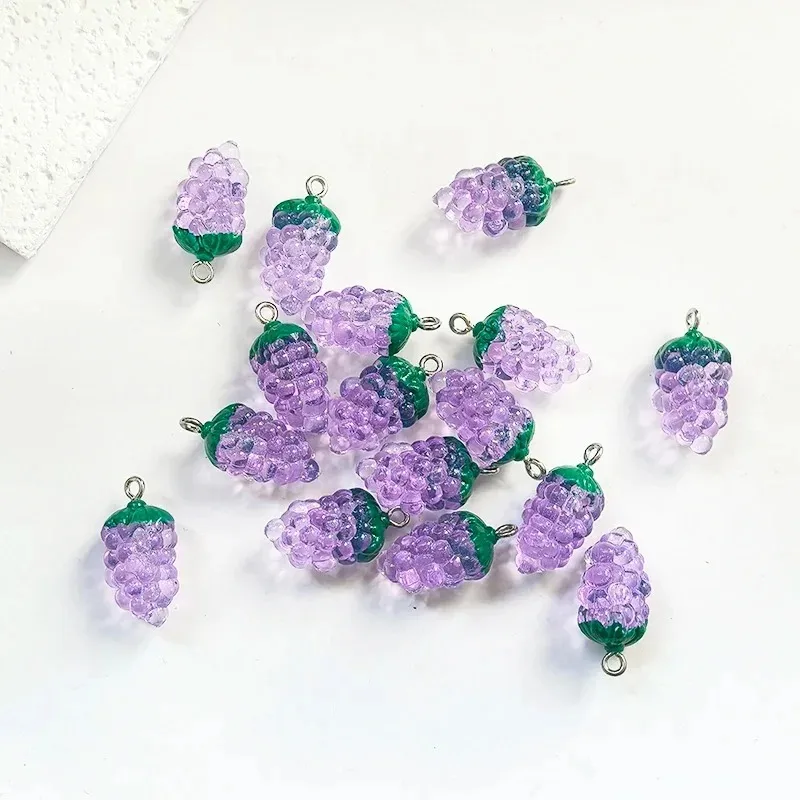 10pcs Mini Simulated Grape Resin Charms