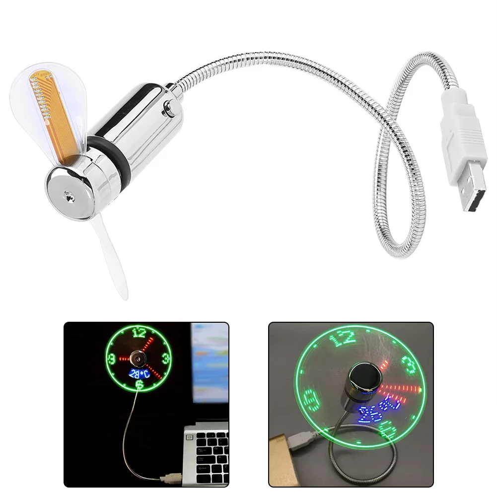 

Adjustable USB Powered Clock Fan Clock Fan Flexible Design Fan 400.00x88.00x25.00mm 15.75x3.46x0.98inch Temperature Display Fan