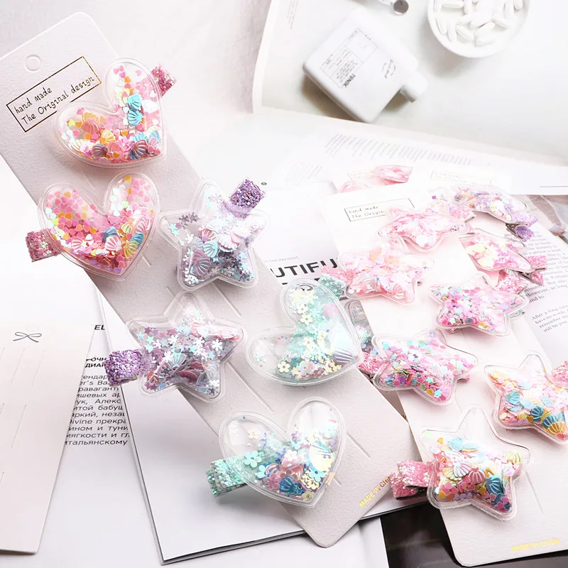 

Набор заколок для волос в корейском стиле с кисточками в форме сердца, нескользящие, для детских прядей и челки, для девочек