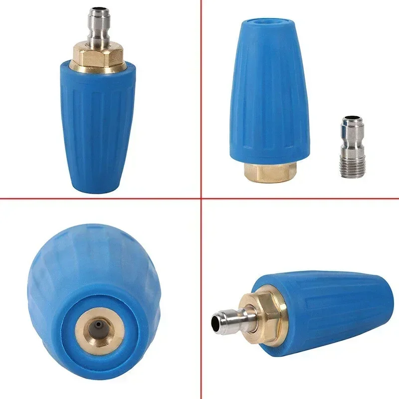 Convenient Turbo Nozzle Adapter Washer 1/4in Cleaning Connector High Pressure Quick Connect Rotating Spray Tip