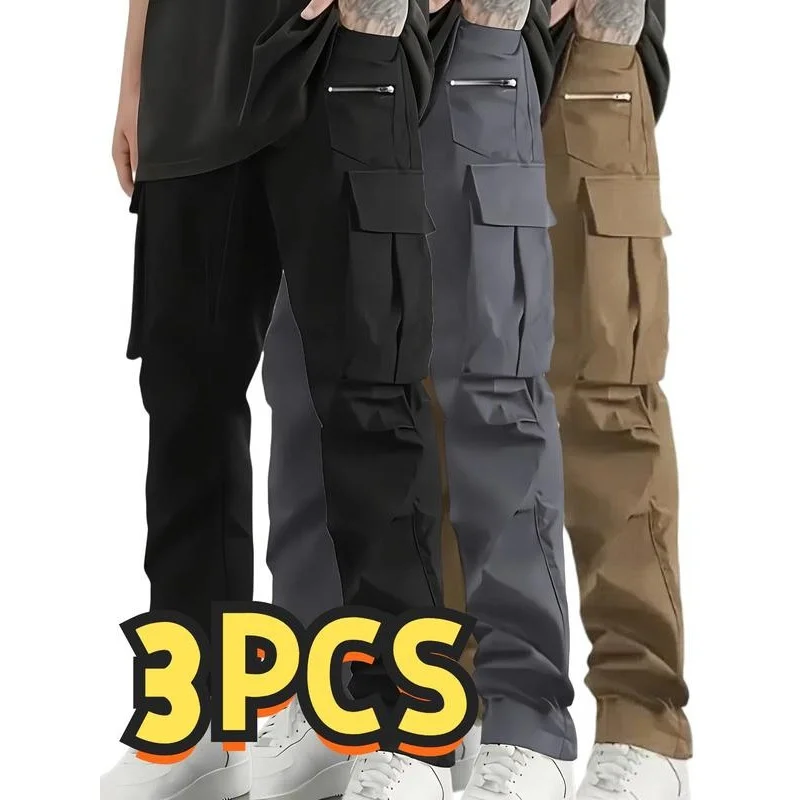 

Z226 Men's Casual Pants New Sle Straight Leg Loose Fit PVC Material CleanFit Sle Neutral G Winter Collection
