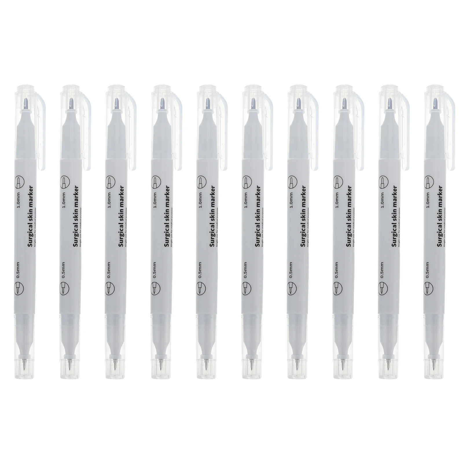 10Pcs Double Head Skin Marker Pen Medical Grade Safe for Eyebrow Tattooing Body Positioning Plastic Surgery Marking Tool
