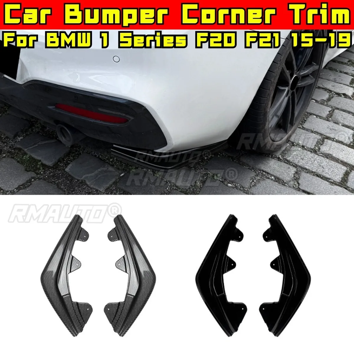 

For BMW 1 Series F20 F21 LCI M Sport 2015-2019 Rear Bumper Lip Splitter Diffuser Spoiler Bumper Corner Trim Modification Part