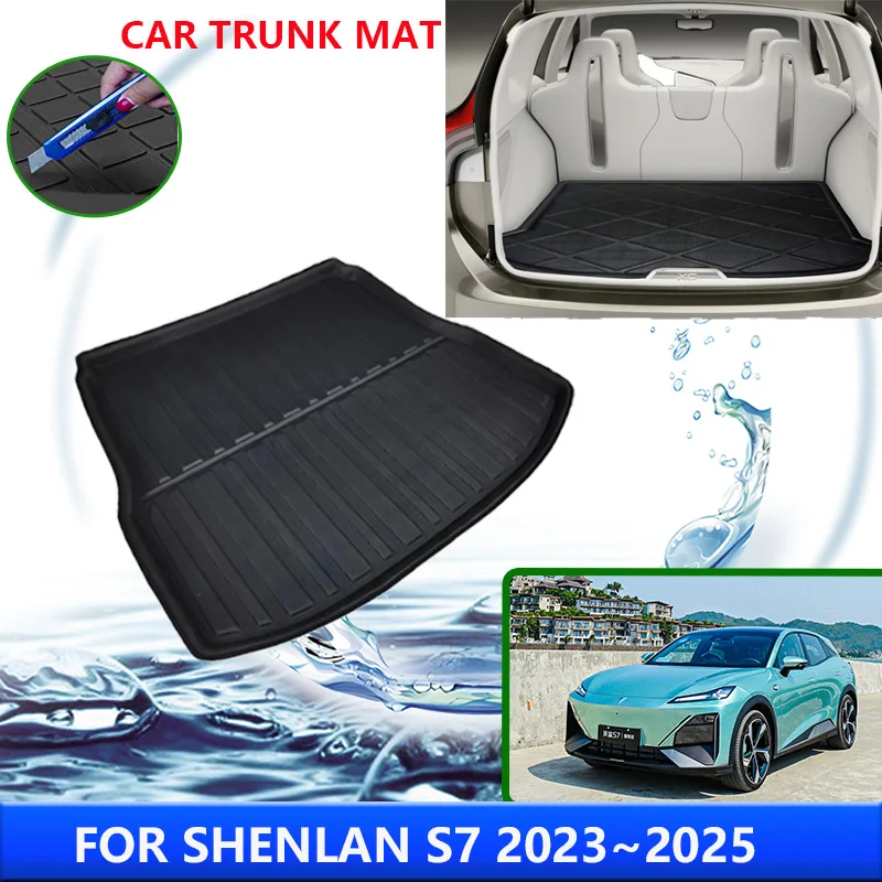 

Trunk Mat for Changan Shenlan Deepal S7 2023 2024 2025 Rear Luggage Cargo Storage Carpet Car Liner Covers Floor Tray Accessories