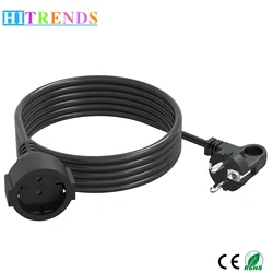 2M/3M/5M EU plug power extension line flat head protection contact power socket European standard 16A/250V 1.5mm ² IP44 3680W