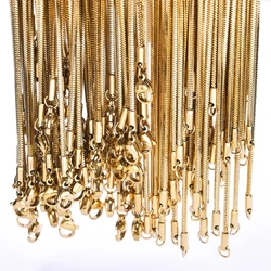 10pcs 45/50/60/70cm Length Stainless Steel Square Snake Chain 1.5mm Width 3 Colors Square Snake Chain Jewelry Marking Women Gift