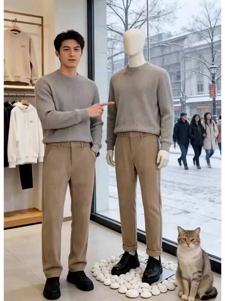 

Мужской весенний трикотажный свитер-кардиган Light ey round Ne Knitwear, базовый слой для ношения под одеждой, Cleanfit, повседневный, свободного кроя