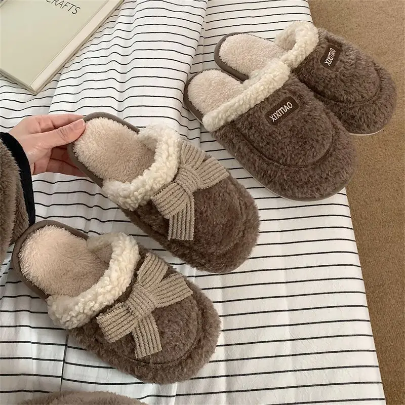 

Wholesale cotton slippers for autumn and winter warm non slip indoor slippers cute plush slippers home couples cotton slippers