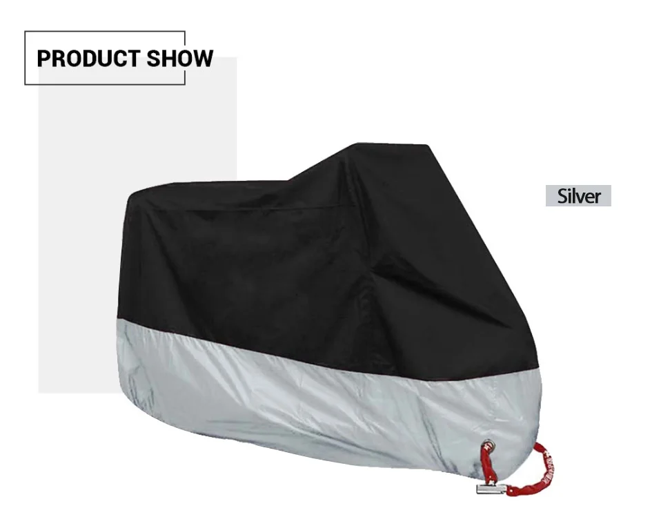 Waterproof All Season Motorcycle Cover Dustproof UV Protective Motorbike Rain Cover Wear-resistant Fabric Outdoor Moto Cover