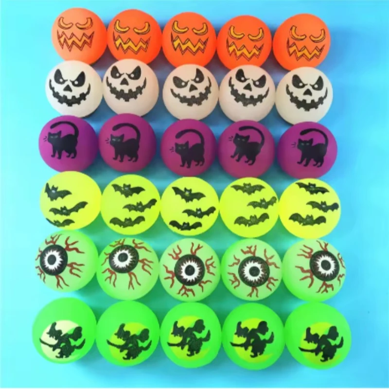 1Pcs Halloween Glow in The Dark Bouncing Balls Toy Kids Trick or Treat Gift Goodie Bag Filler Halloween Party Gag Toys