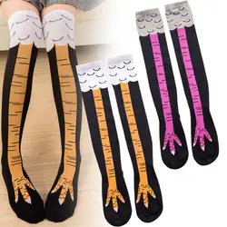2025 Creative Funny 3D Printing Chicken Feet Socks Cotton Cute Chicken Feet Socks Calf Socks Halloween Gift Chicken Paw Stocking