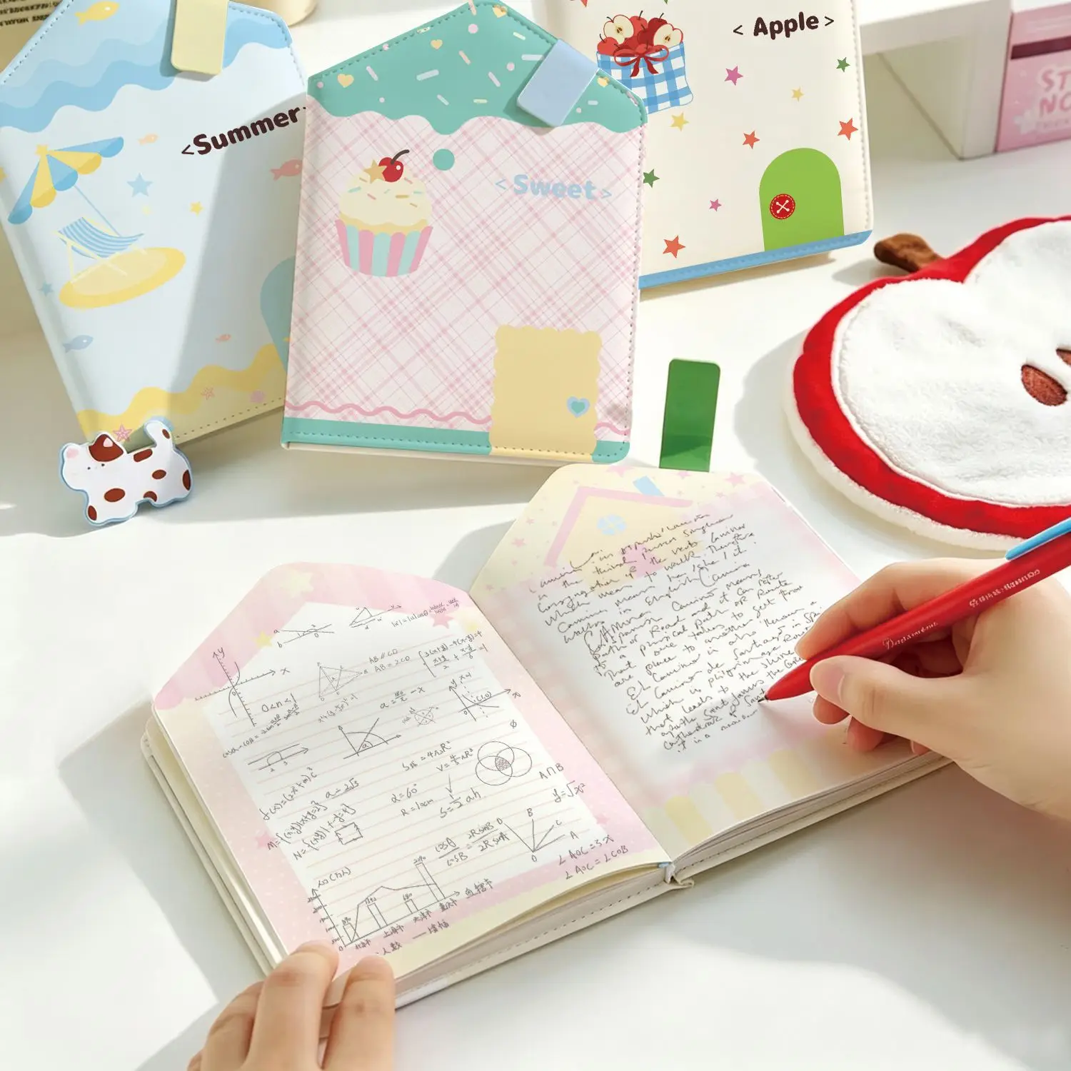 A5 Macaron House Shape PU Leather Loose Leaf Binder Notebook Journal Planner for Students School Stationery