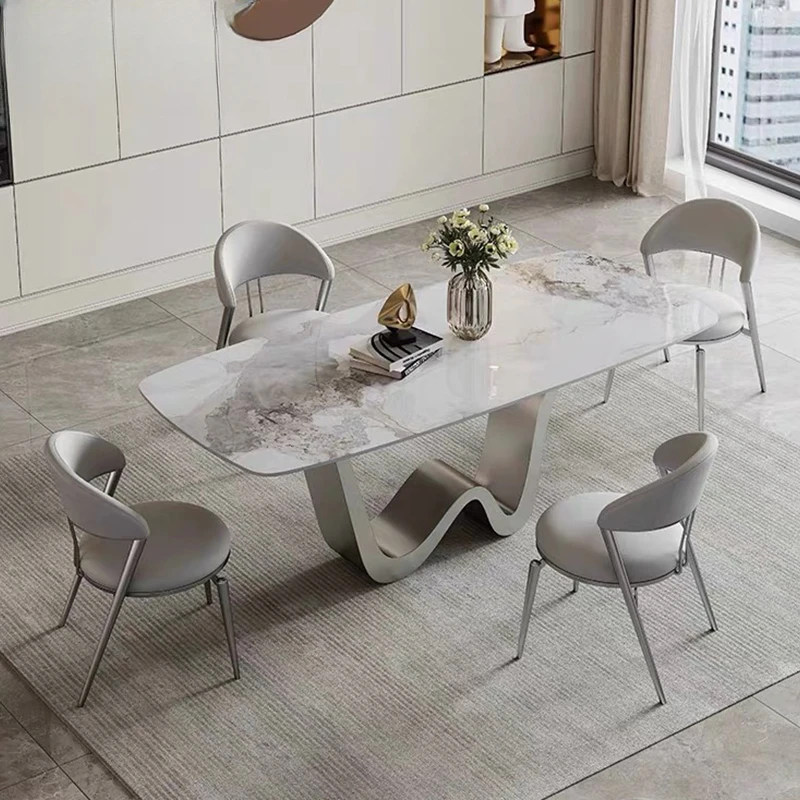 Home Furniture Garden Sets Dinning Tables Luxury Dining Table Modern Cafe Living Room Mesas De Comedor Individual Center WJX