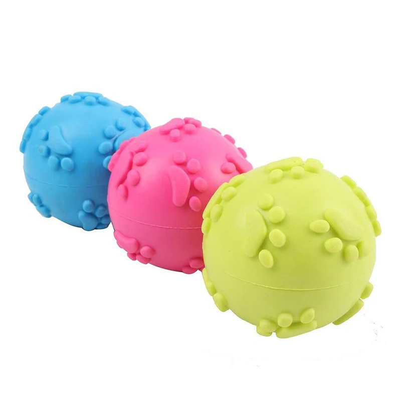 Aggressive Chew Toys for Dogs Indestructible Floating Rubber Sound Squeaky Ball Pet Training Thorn Balls Latex Teething Toy