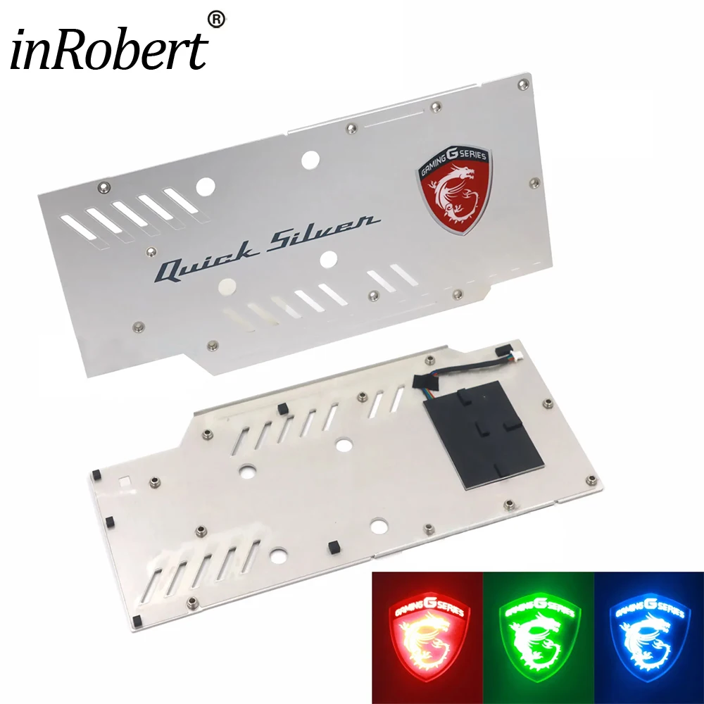 

Backplate For MSI GTX 1060 1070 1070Ti 1080 Gaming/QUICK SILVER/DUKE/ARMOR with RGB Video Card Backplane