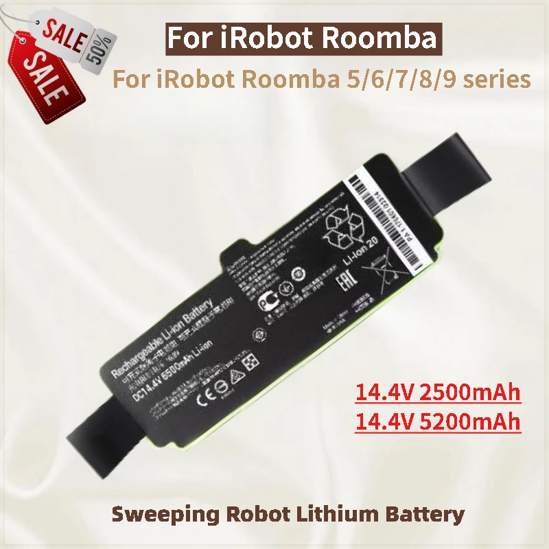 

High Capacity 14.4V 5200mAh Sweeping Robot Lithium Battery For iRobot Roomba 5/6/7/8/9 series Brand-New High Quality