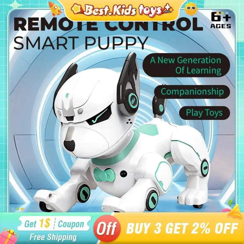 RC Stunt Hond Programmering Huisdier Dansen Zingen Afstandsbediening Intelligente Puppy Dierenrobot Volg Kinderen Speelgoed Jongens Onderwijs Cadeau
