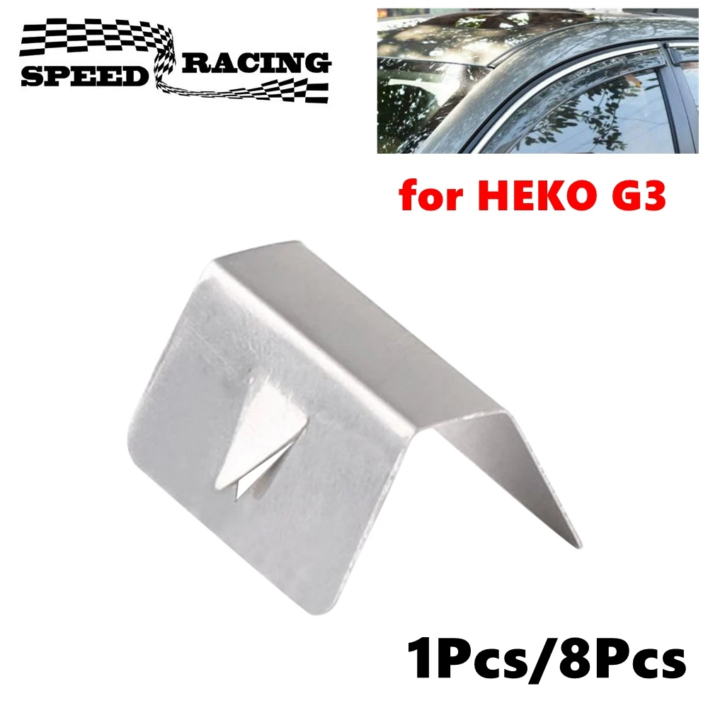 1Pcs/8Pcs Wind Deflector Clips Stainless Steel Car Wind Rain Deflector Channel Fixing Retaining Clips for HEKO G3