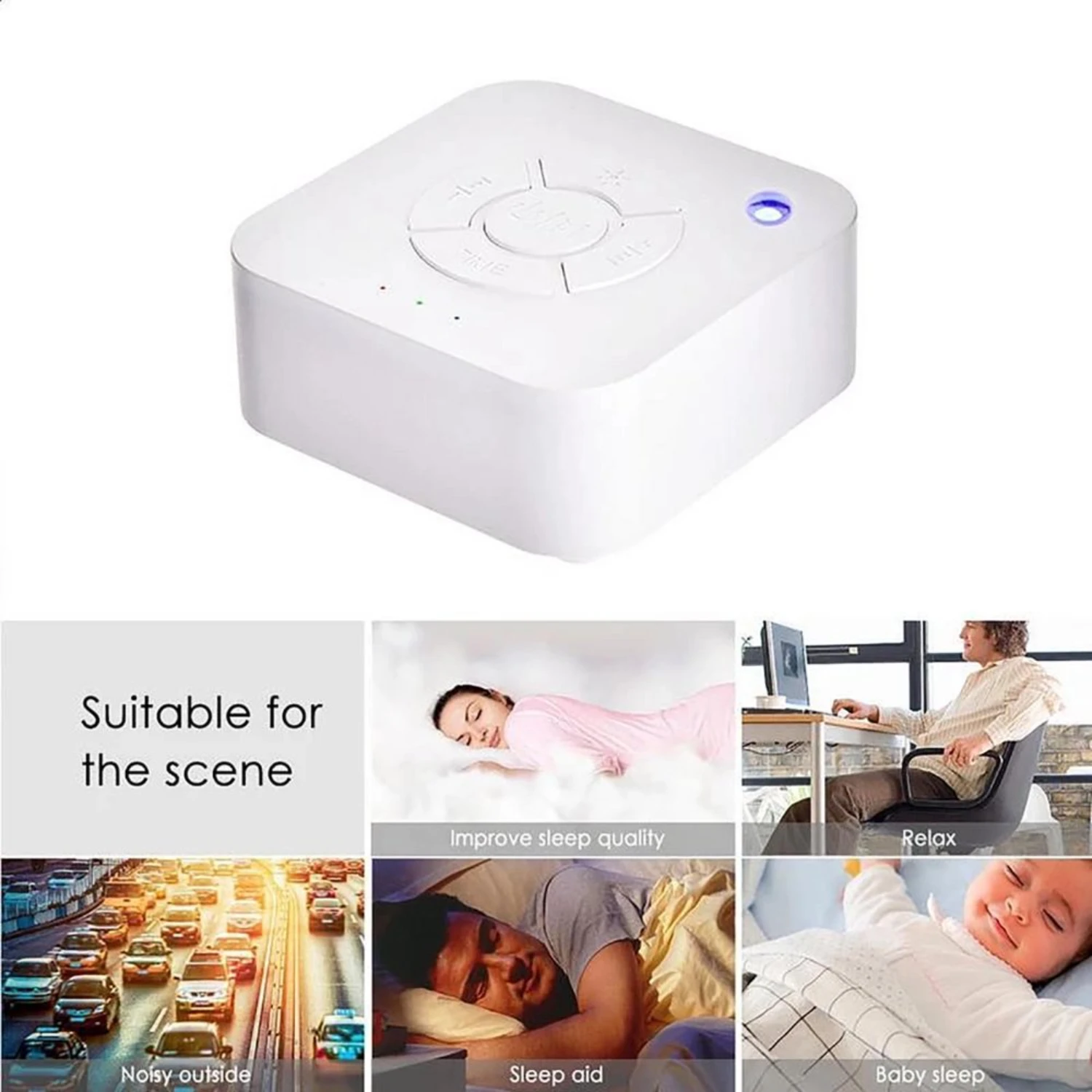 White Noise Machine Baby Sleep Sound Machine with 9 Sounds for Kids
