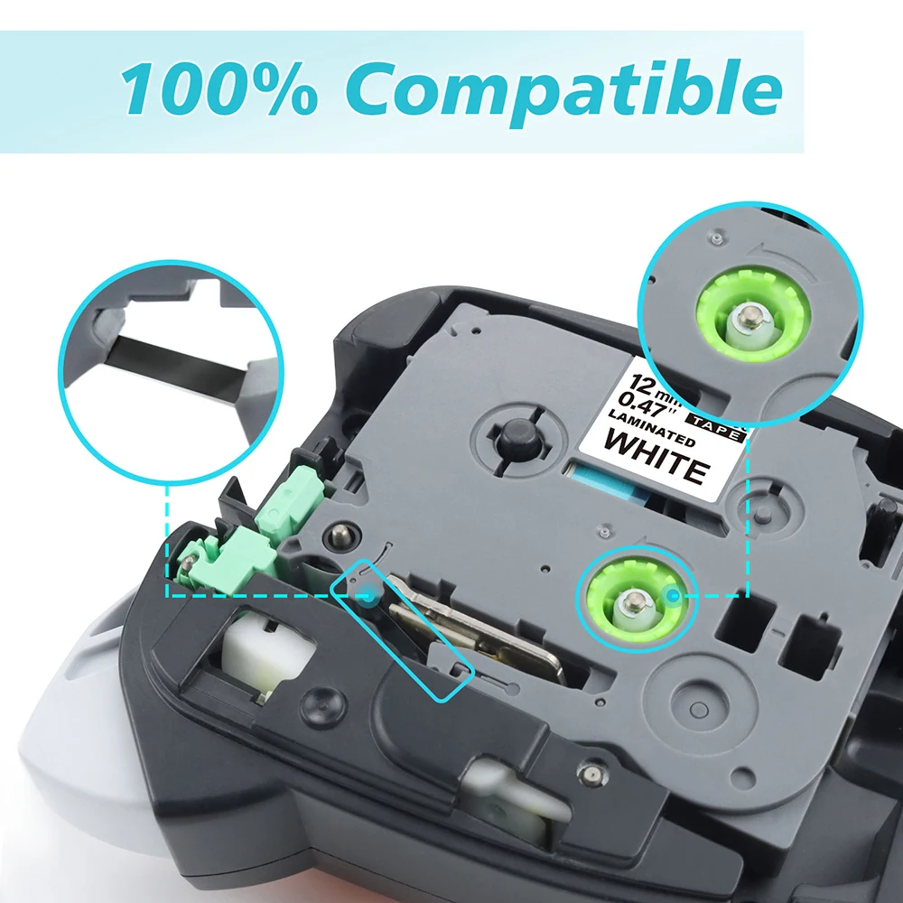 20PK tzc231 12mm Label Tape for Brother TZE Tape tze231 tze-231 tze131 tze631 tze221 9mm 6mm Sticker Compatible Brother Labeller