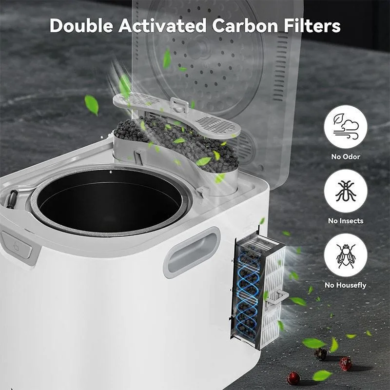 4L Smart Electric Kitchen Composter  Reduce Waste by 90%  35dB
