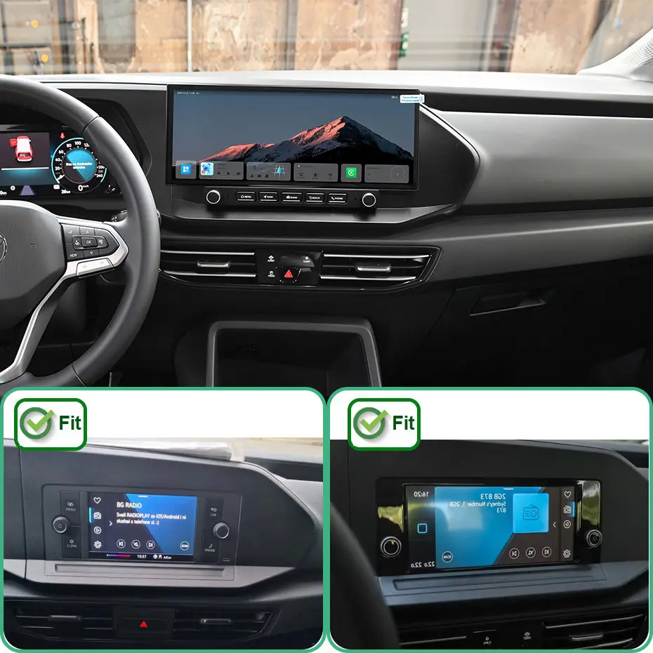 For Volkswagen Caddy 2023-2026 Android 15 2400*896 2K Carplay Android auto Navigation Multimedia Player GPS  Android auto QLED