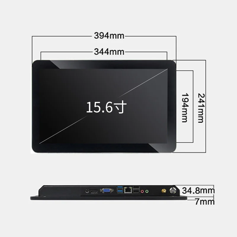 PC Android touch screen capacitivo da 15,6 pollici/monitor per PC con pannello touchscreen LED a cornice aperta