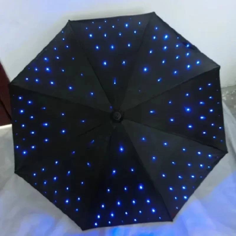 LED Light UV Umbrella Flashlight Function Luminous Decorative Light-Up Umbrella for Photography Stage Performance Decoration