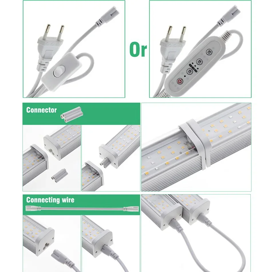 Luces LED de espectro completo para cultivo de plantas de invernadero, luz de relleno de flores vegetales, lámparas de cultivo sin suelo, novedad, 1/2/4/6 piezas