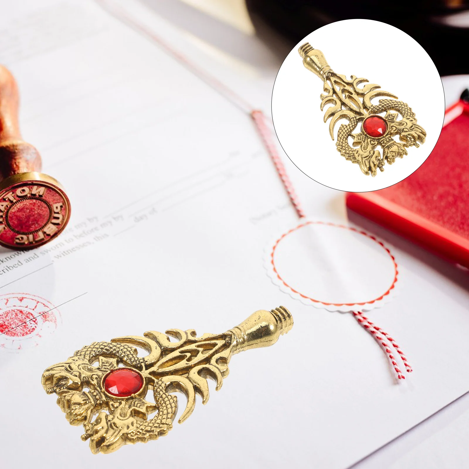 

2Pcs Wax Seal Handles Metal DIY Stamp Tool for Envelopes Invitations Certificates Artistic Sealing Handle