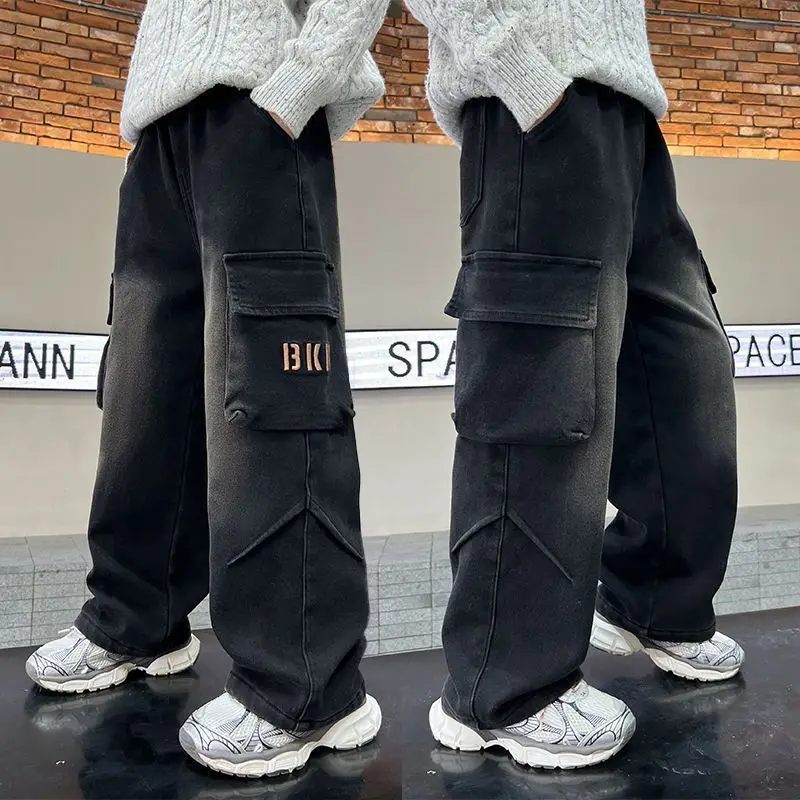 

Boys' jeans, spring and autumn seasons, children's casual pants, outdoor boys' pants, street style