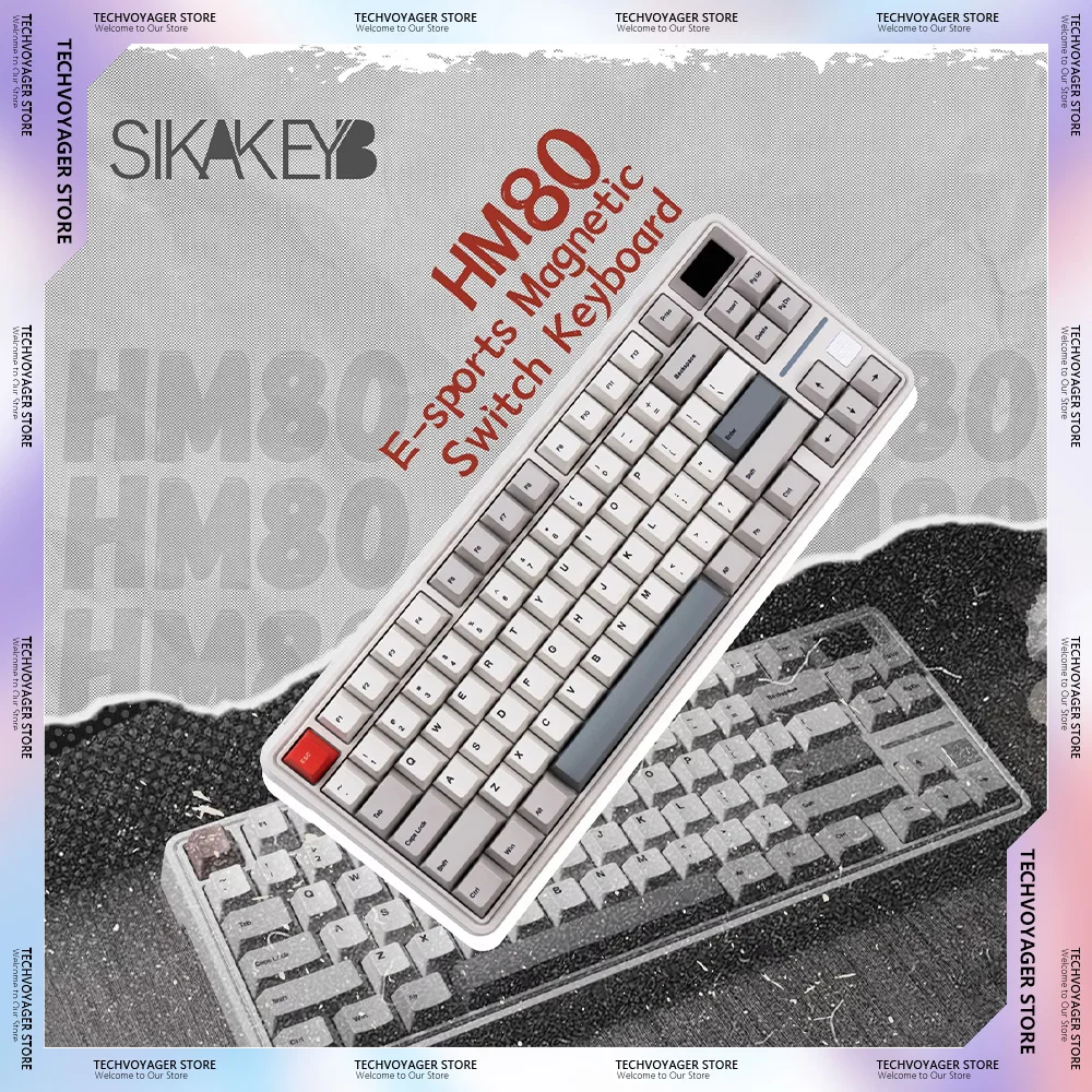 SIKAKEYB HM80 Magnetic Switch Mechanical Keyboards PBT 81Keys Screen Customized Wired Gaming Keyboard PC Office E-sports Gifts