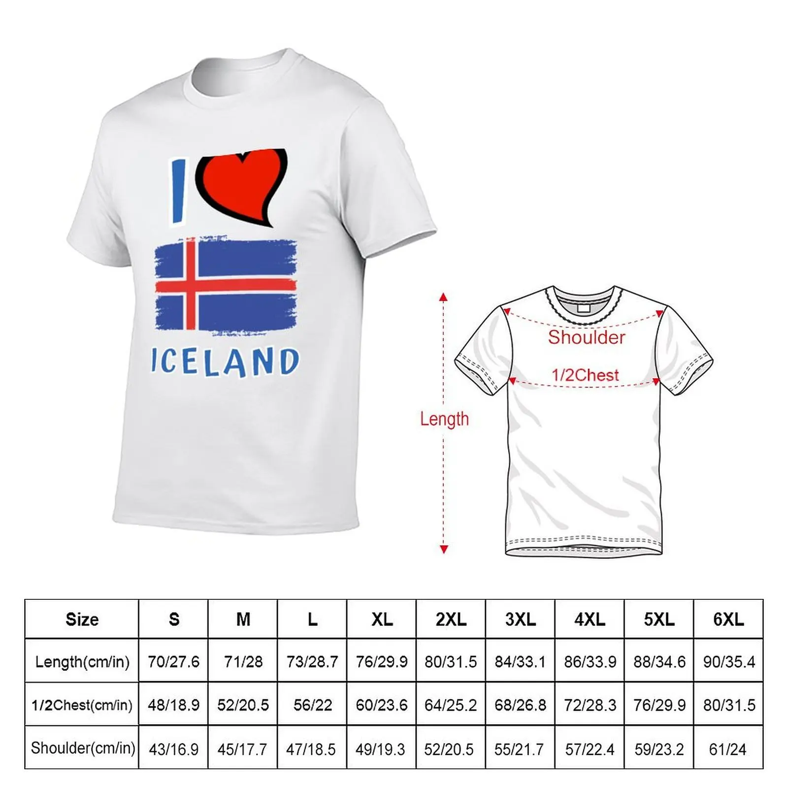 تي شيرت I Heart Iceland تي شيرت رجالي مخصص تي شيرت للرجال