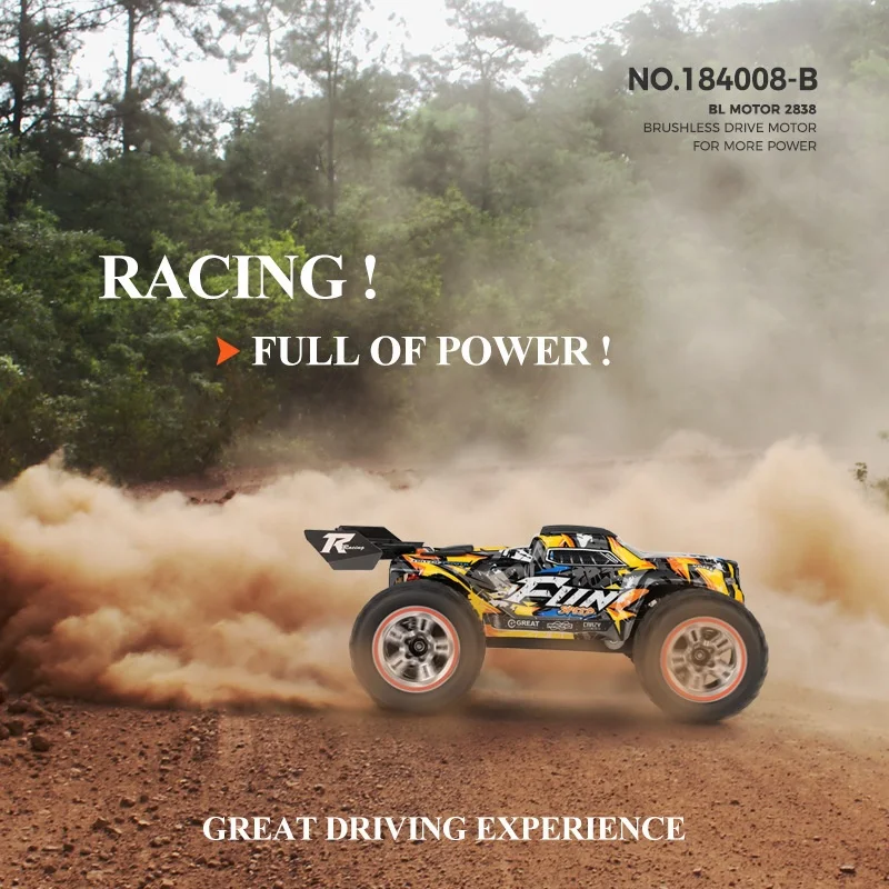 New 1:18 Scale 3-in-1 Brushless Electric Remote Control Four-Wheel Drive Big Foot Off-Road Vehicle Shock Absorber RC Car Toy