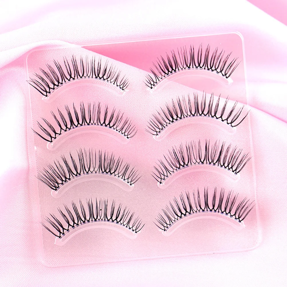 

4 Pair Excellent Width Eyelashes Fake Dense Attractive Natural Long Photo Shoot Lifelike