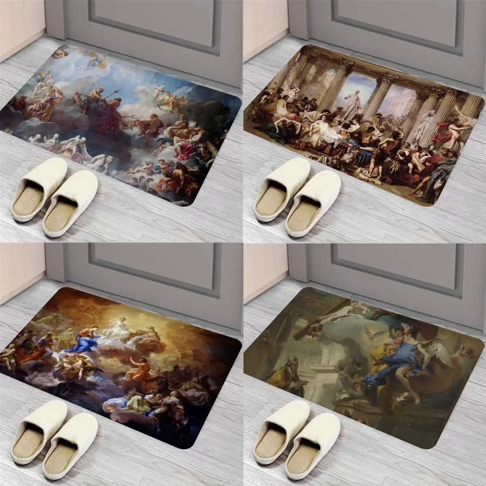 

Renaissance Art Painting Floor Mat Entrance Door Mat Nordic Style Home Doormat Bathroom-Toilet Mats Bedroom Hotel Decor Mat