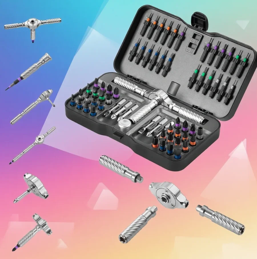 VMAN Precision 66/40in1 磁気ラチェット ドライバー セット 取り外し可能な T ハンドル磁化器 家具、電子機器、メガネを固定します。