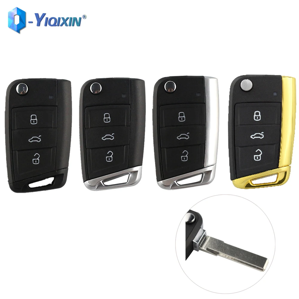 

YIQIXIN Flip Car Key Shell Case For Volkswagen Golf 7 MK7 T5 Passat B5 B8 Octavia Skoda VW A7 Seat Leon Sportsvan GTI JETTA Fob