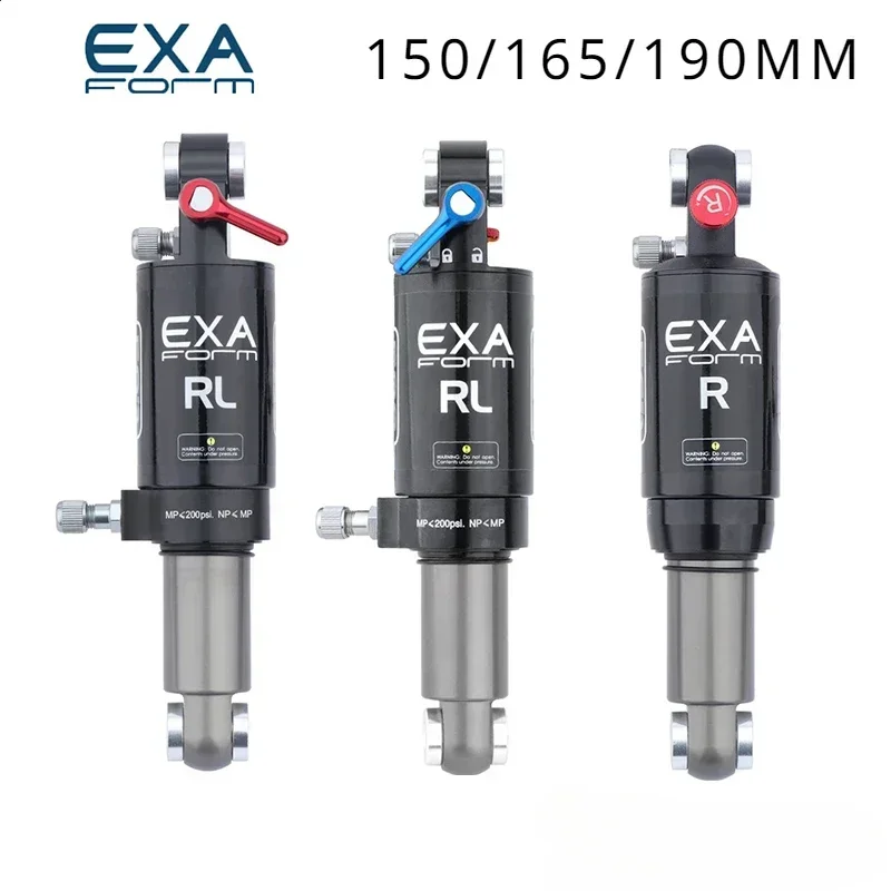 EXA Bike Shock Absorber Air Pressure 150/165/190mm Damping Adjustable Lockout single and double air chamber rear shock absorber