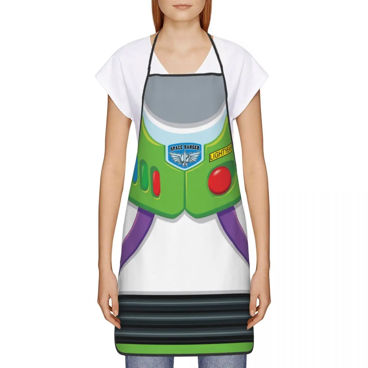 Custom Unisex Toy Story Buzz Lightyear Ranger Suit Bib Apron Adult Women Men Chef Tablier Cuisine for Cooking Kitchen Painting