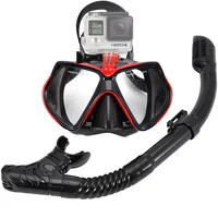 Juego de snorkel, máscara de buceo para GoPro, cámara deportiva subacuática, gafas de natación profesionales antiniebla, tubo de snorkel seco para adultos