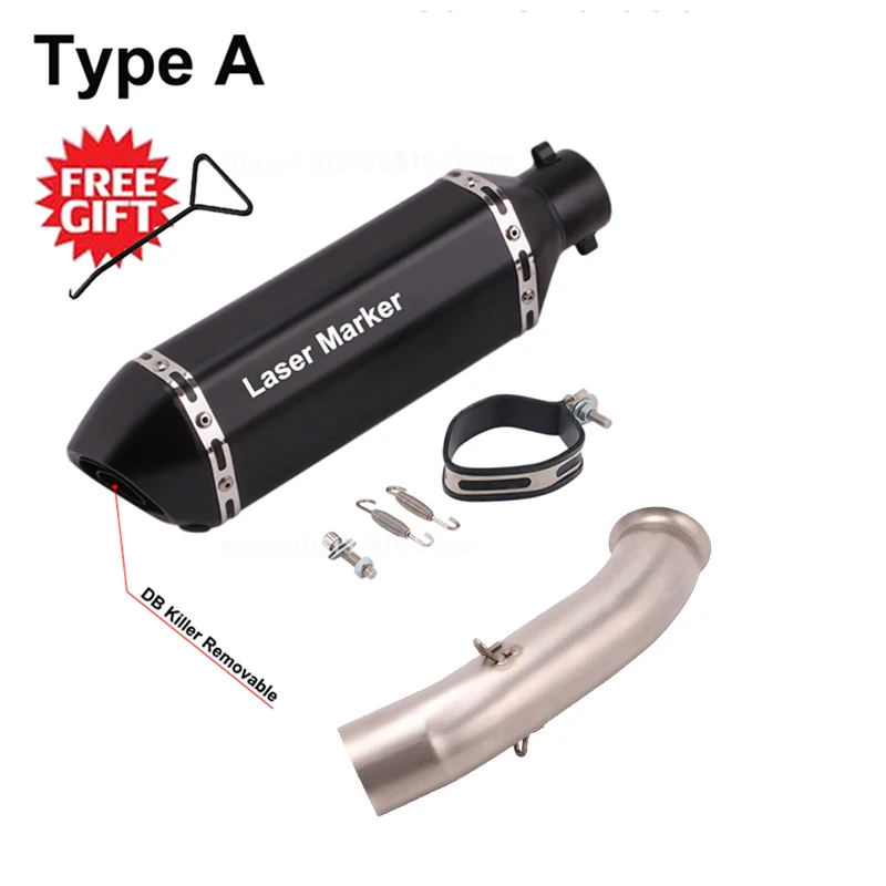 

For KTM DUKE 390 250 125 RC390 RC250 2017－2020 Motorcycle Exhaust Escape Middle Link Pipe Connecting 51MM Muffler DB Killer